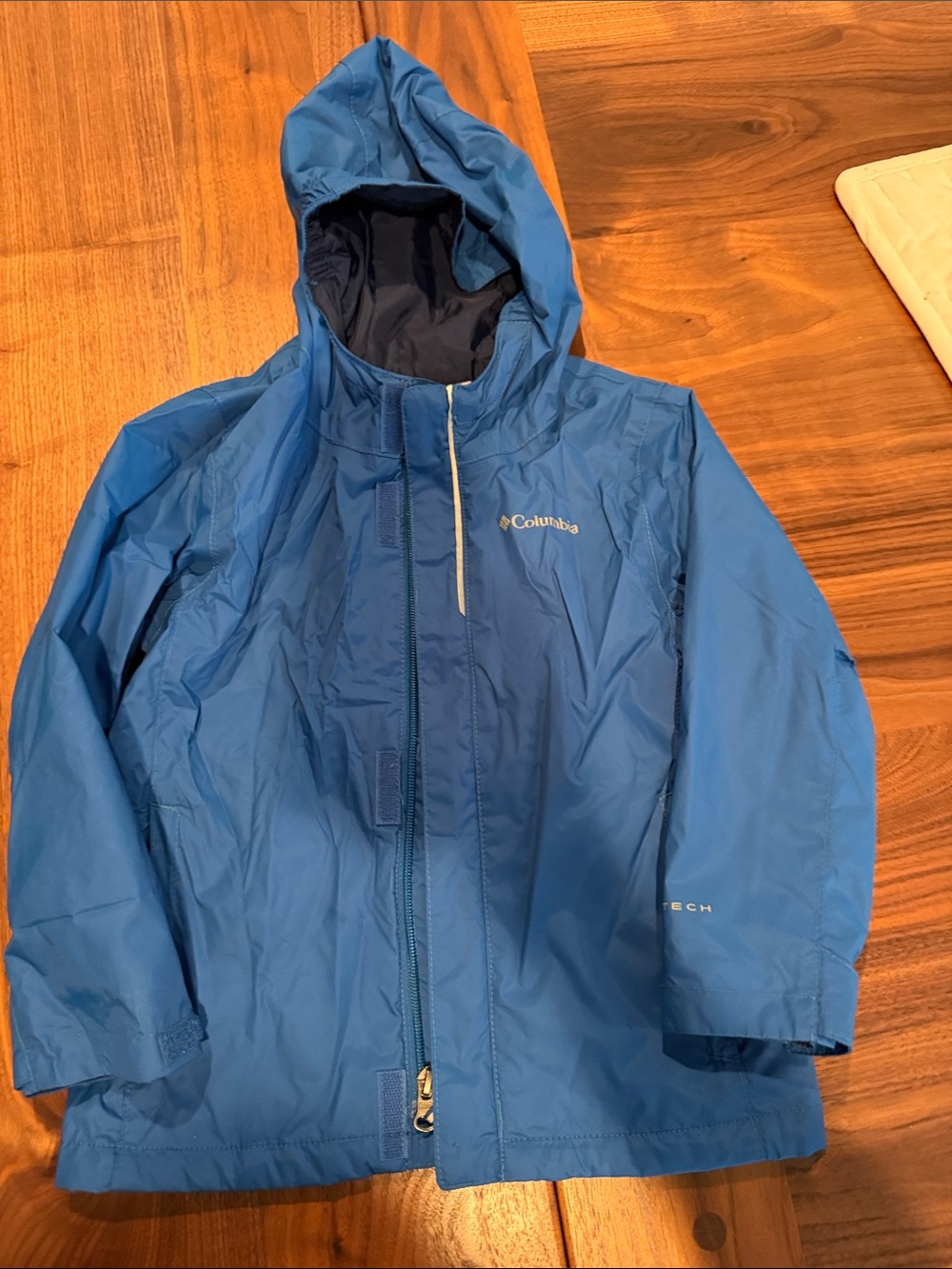 Columbia Bright Blue Hooded Kids Raincoat